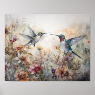 Hummingbird Painting Art Print Poster