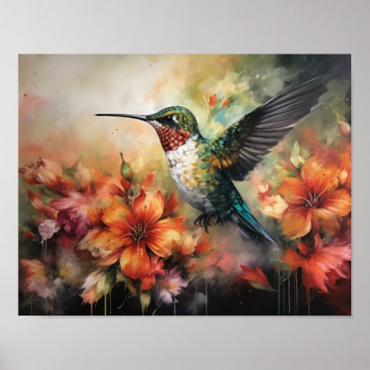Hummingbird Painting Art Print Poster (Vorne)