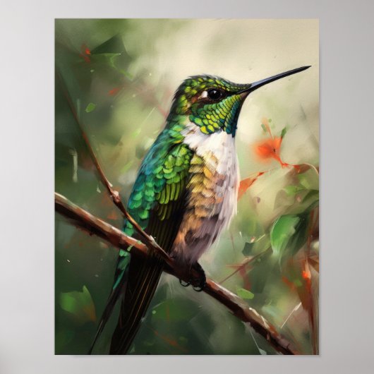 Hummingbird Painting Art Print Poster (Vorne)