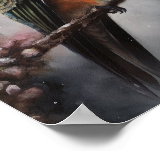 Hummingbird Painting Art Print Poster (Ecke)