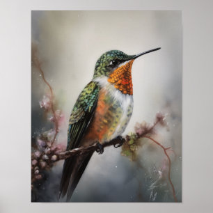 Hummingbird Painting Art Print Poster