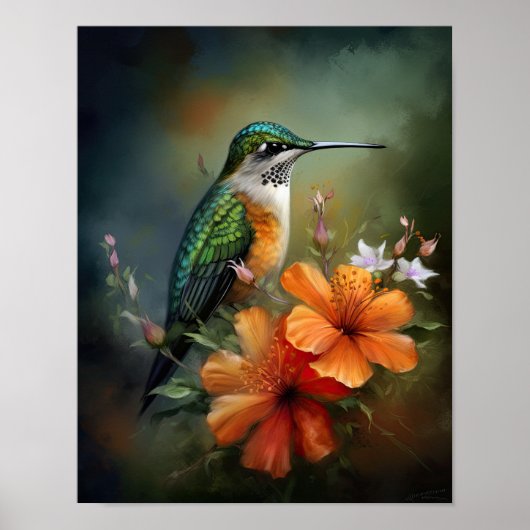 Hummingbird Painting Art Print Poster (Vorne)