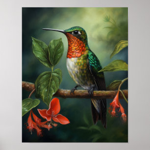 Hummingbird Painting Art Print Poster