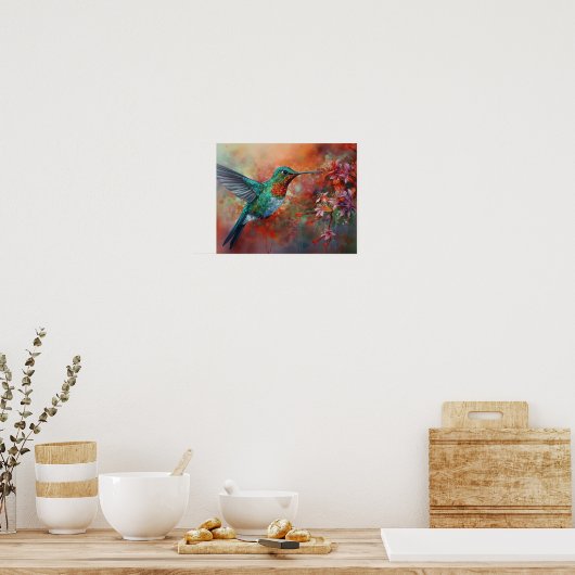 Hummingbird Painting Art Print Poster (Küche)