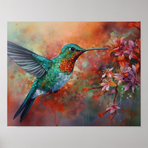 Hummingbird Painting Art Print Poster