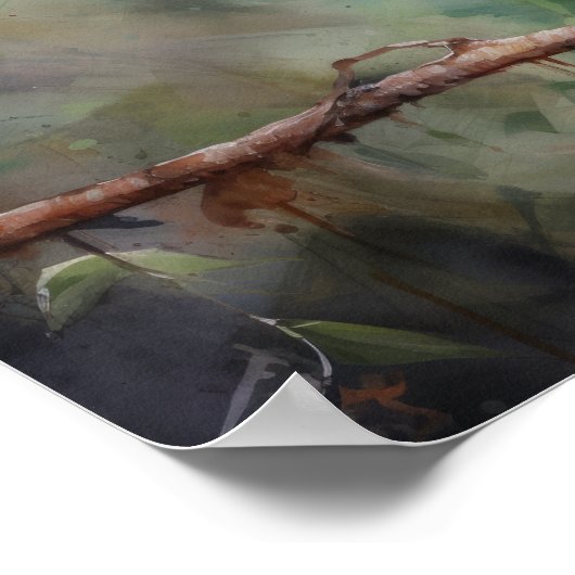 Hummingbird Painting Art Print Poster (Ecke)