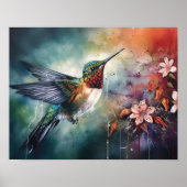 Hummingbird Painting Art Print Poster (Vorne)