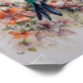 Hummingbird Painting Art Print Poster (Ecke)