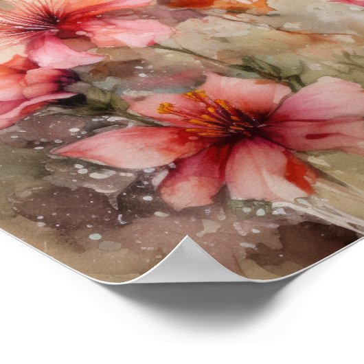 Hummingbird Painting Art Print Poster (Ecke)