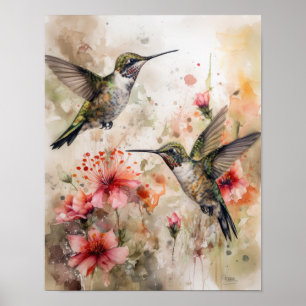 Hummingbird Painting Art Print Poster