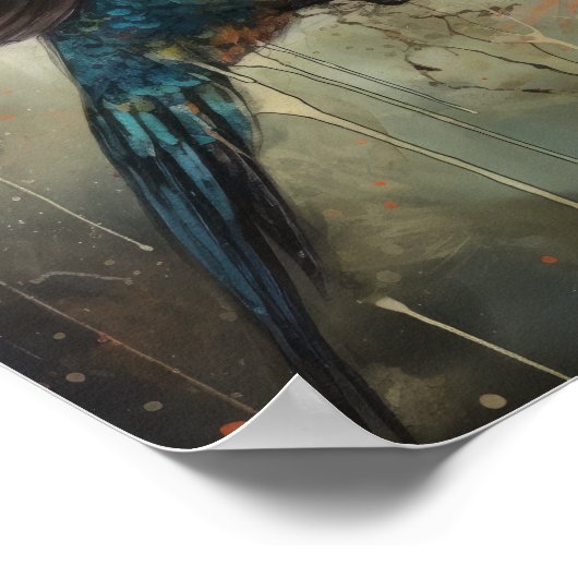 Hummingbird Painting Art Print Poster (Ecke)