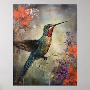 Hummingbird Painting Art Print Poster