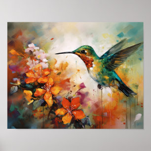 Hummingbird Painting Art Print Poster