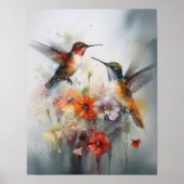 Hummingbird Painting Art Print Poster (Vorne)