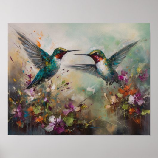 Hummingbird Painting Art Print Poster (Vorne)