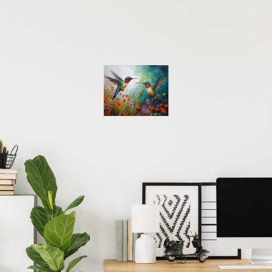 Hummingbird Painting Art Print Poster (Heimbüro)