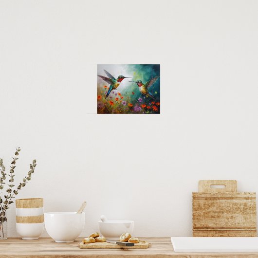 Hummingbird Painting Art Print Poster (Küche)