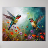 Hummingbird Painting Art Print Poster (Vorne)