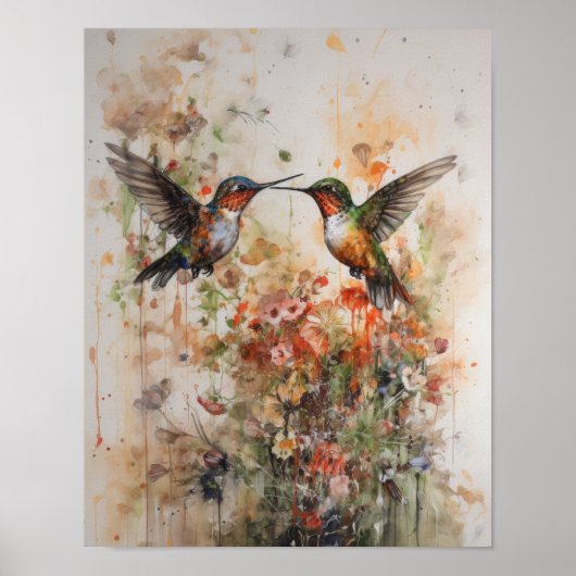 Hummingbird Painting Art Print Poster (Vorne)