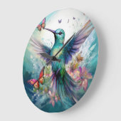 Hummingbird Paradise Große Wanduhr (Winkel)