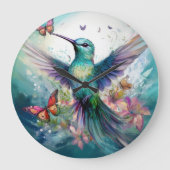 Hummingbird Paradise Große Wanduhr (Vorderseite)