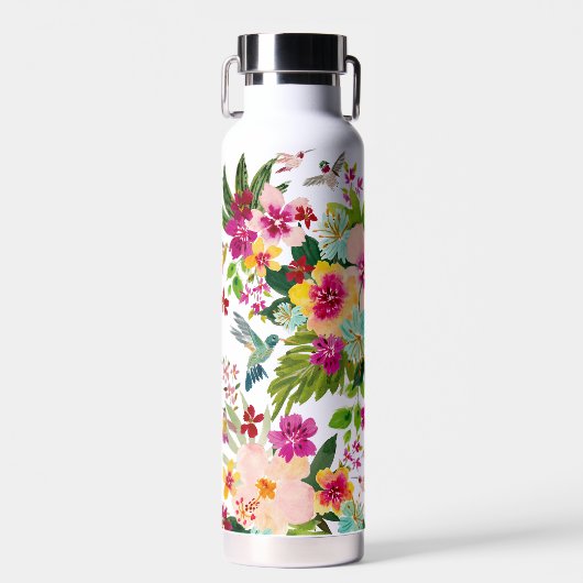 HUMMINGBIRD PARADISE Tropische Flora Trinkflasche (Vorne)