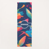 Hummingbird Pastel Personalisiertes Muster Yogamatte (Vorderseite)