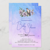 Hummingbird Pastel Watercolor Baby Shower  Einladung (Vorne/Hinten)