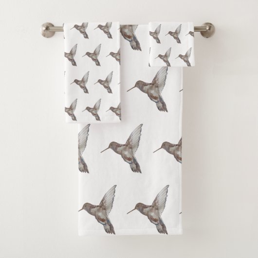 Hummingbird Pattern Badetuch Set (Insitu)