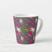 Hummingbird Pattern Pink Lila Grau tropisch Milchtasse (Rechte Ecke)