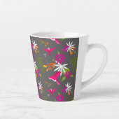 Hummingbird Pattern Pink Lila Grau tropisch Milchtasse (Rechts)