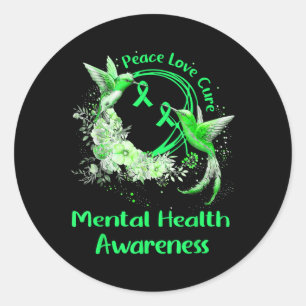 Hummingbird Peace Liebe heilen psychische Gesundhe Runder Aufkleber