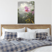 Hummingbird Perched on an Orchid Plant by MJ Heade Leinwanddruck (Insitu (Schlafzimmer))