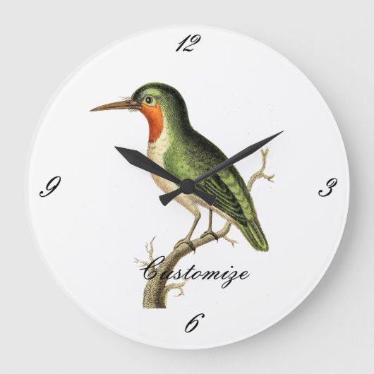 Hummingbird Perched Thunder_Cove Große Wanduhr (Vorderseite)