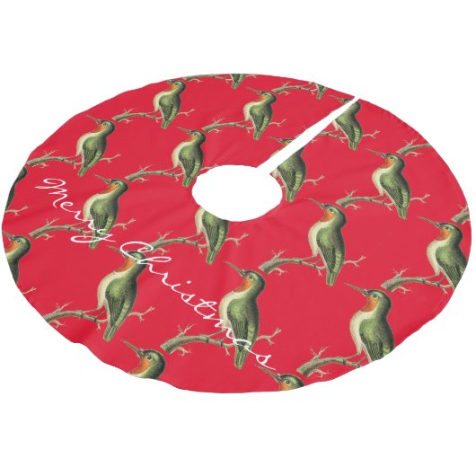 Hummingbird Perched Thunder_Cove Polyester Weihnachtsbaumdecke (Schrägansicht)