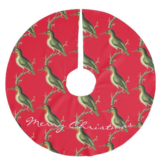 Hummingbird Perched Thunder_Cove Polyester Weihnachtsbaumdecke (Vorderseite)