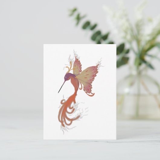 Hummingbird Phoenix Postkarte (Stehend Vorderseite)
