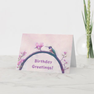 Hummingbird Pink Art Geburtstagskarte Karte