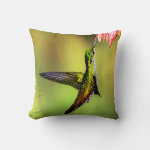 Hummingbird Pink Blume Bird Kissen