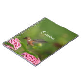 Hummingbird Pink-Blume Notizblock (Linke Seite)