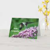 Hummingbird Pink Blume Wildlife Foto Beileid Karte (Gelbe Blume)