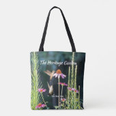 Hummingbird & Pink Coneflower Botanical Tote Tasche (Rückseite)