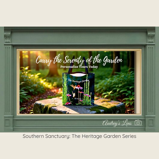 Hummingbird & Pink Coneflower Botanical Tote Tasche