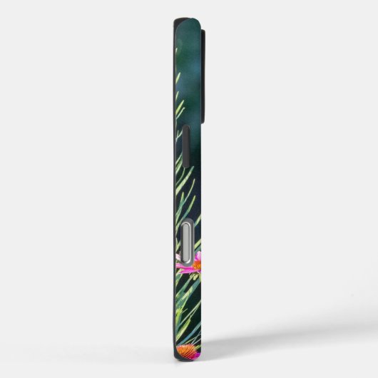 Hummingbird & Pink Coneflower iPhone 16 Pro Case (Rückseite / Rechts)