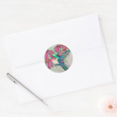 Hummingbird Pink Coneflowers Runder Aufkleber (Umschlag)