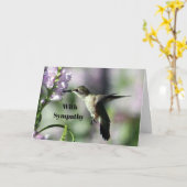 Hummingbird Pink Floral Foto Beileid Karte (Gelbe Blume)