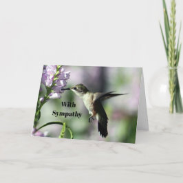 Hummingbird Pink Floral Foto Beileid Karte