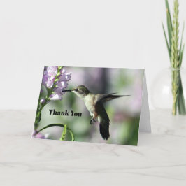 Hummingbird Pink Floral Wildlife Foto Dankeskarte