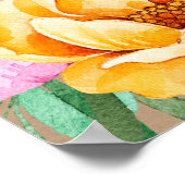 Hummingbird Pink Girls 1. Geburtstag Begrüßungszei Poster (Ecke)