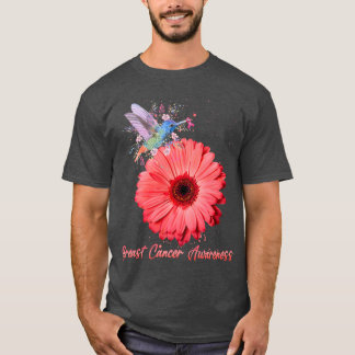 Hummingbird Pink Ribbon Sunflower Breast Cancaw T-Shirt